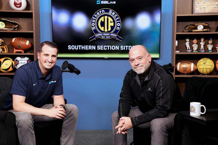 SBLive Sports' Tarek Fattal (left) sits down with Southern Section assistant commissioner Thom Simmons for an episode to be released Oct. 26.